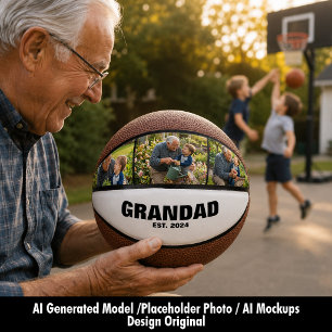 Opa-Foto-Erinnerungen Gegründetes Geschenk Mini Basketball