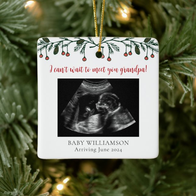 Opa Frohe Weihnachten Ultrasound Foto Keramikornament (Baum)
