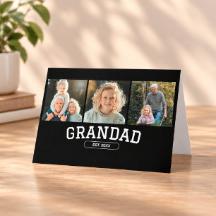 Opa Gegründet 3 Foto-Collage-Schrift-Geschenk Karte