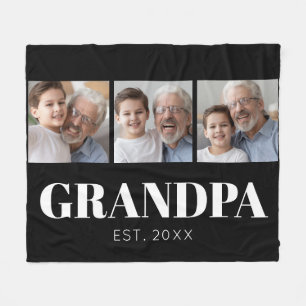 Opa gegründet 3 Foto Großelterntag Fleecedecke