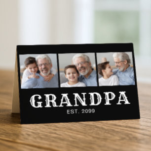 Opa gegründet 3-Foto-Großelterntag Karte