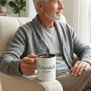 Opa gegründet Black Bold Minimal Zweifarbige Tasse