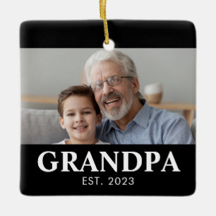 Opa Gegründet Foto Großeltern Weihnachten Keramikornament