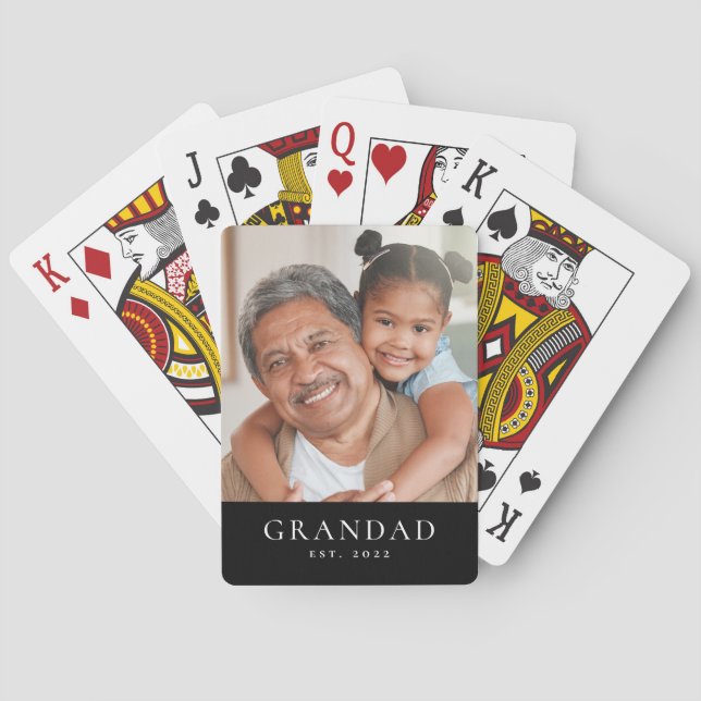 Opa gegründet Foto Spielkarten (Rückseite)