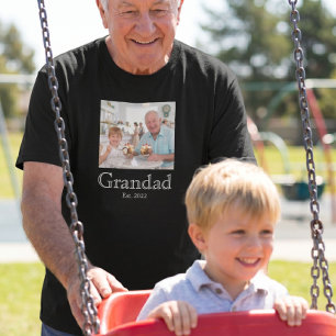 Opa gegründet Foto Weiß Fett Minimalistisch T-Shirt