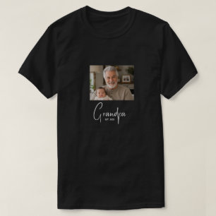 Opa Gegründet Geschenk Foto T-Shirt