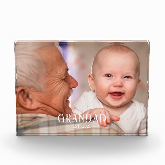 Opa gegründet Geschenk Fotoblock (Vorderseite)
