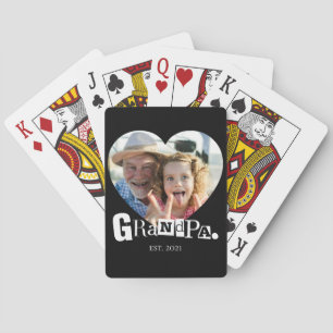 Opa Gegründet Großvater Foto Geschenk Spielkarten