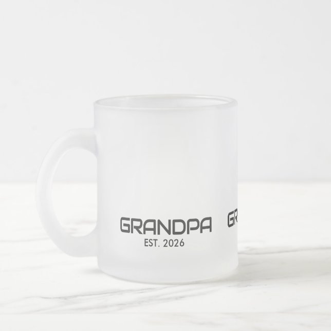 Opa gegründet Neues Opa-Geschenk  Mattglastasse (Links)