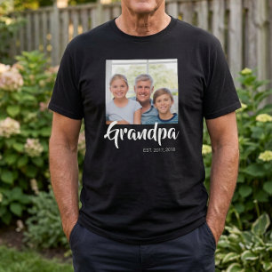 Opa Gegründet Schrift Foto T-Shirt