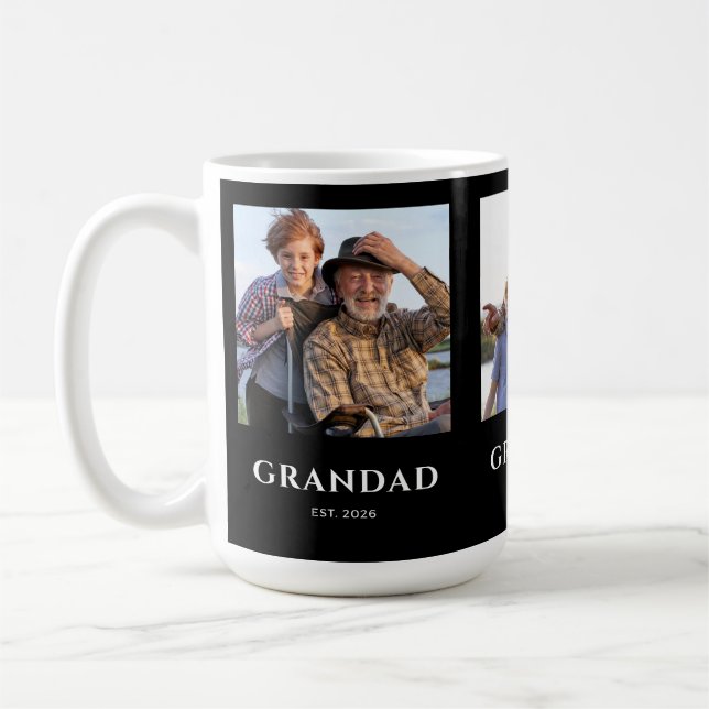 Opa gegründet Schwarz 3 Foto Kaffeetasse (Links)