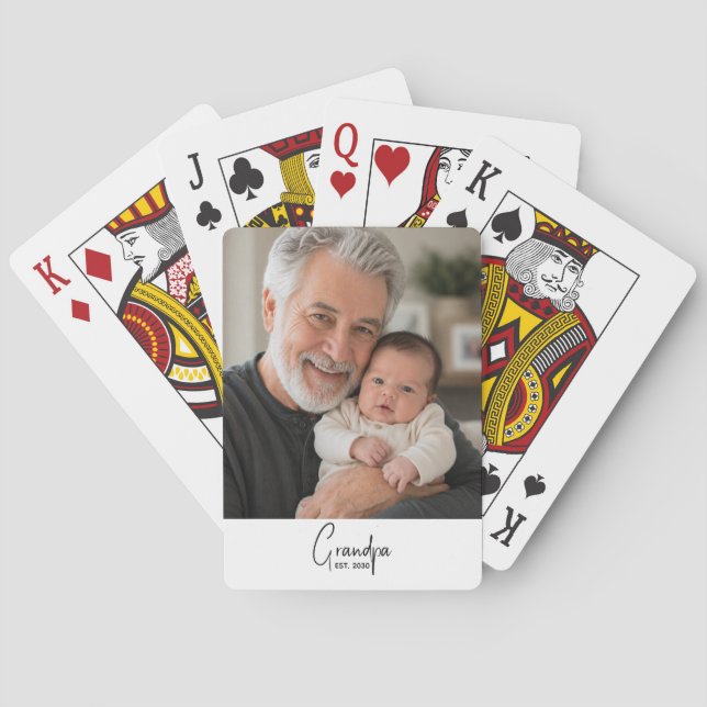 Opa gegründet Skript Foto  Spielkarten (Rückseite)