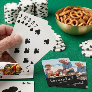 Opa gegründet Weiße Fette Minimalistische Text Fot Spielkarten