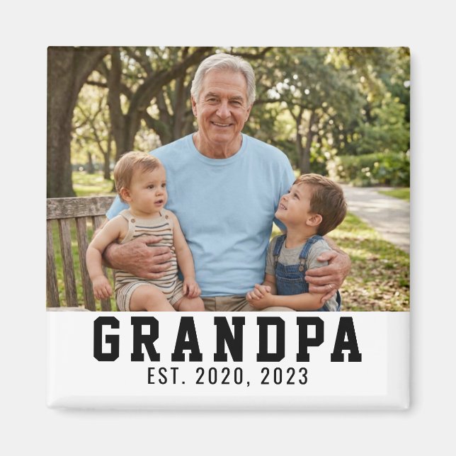 Opa gegründetes Fotogeschenk  Magnet (Vorne)