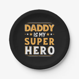 Opa-Geschenk   Daddy ist mein Super-Held Pappteller