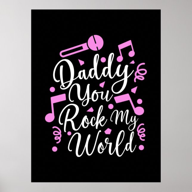 Opa-Geschenk | Daddy You Rock My World Poster (Vorne)