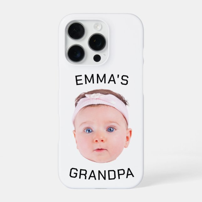 Opa-Geschenk, individuelles BabyGesicht, Foto-Gesc iPhone Hülle (Rückseite)