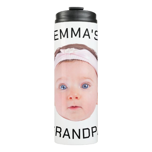 Opa-Geschenk, individuelles BabyGesicht, Foto-Gesc Thermosbecher (Vorderseite)
