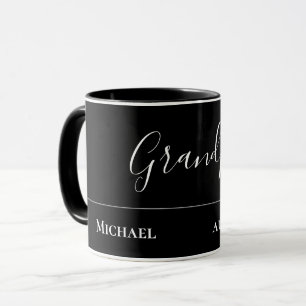 Opa-Geschenk - Modernes Jet Schwarz Personalisiert Tasse