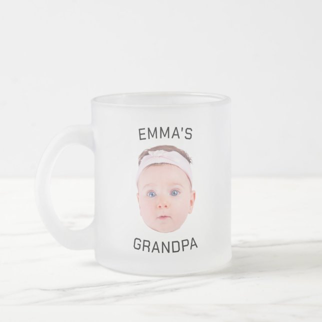 Opa-Geschenk-Tasse, Custom Baby Face, Foto-Geschen Mattglastasse (Links)