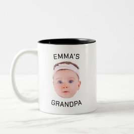 Opa-Geschenk-Tasse, Custom Baby Face, Foto-Geschen Zweifarbige Tasse