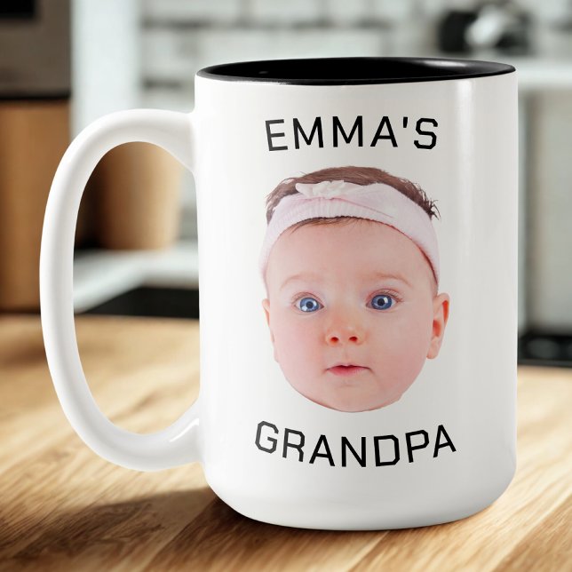 Opa-Geschenk-Tasse, Custom Baby Face, Foto-Geschen Zweifarbige Tasse (Von Creator hochgeladen)