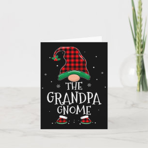 Opa Gnome Xmas Familie passt Karierte Weihnachten Karte