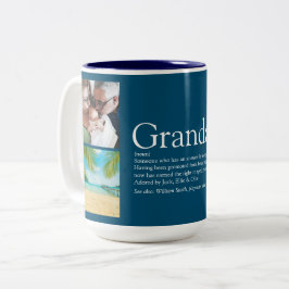 Opa Grandad Papa Definition FotoCollage Zweifarbige Tasse