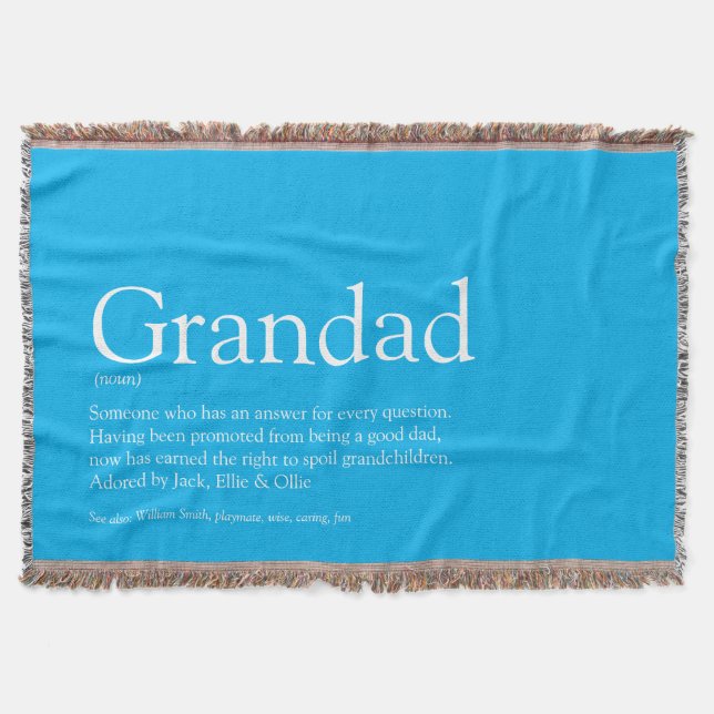 Opa Grandad Papa Definition Sky Blue Decke (Vorderseite)