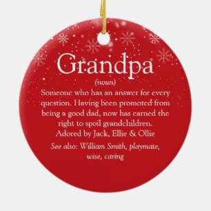 Opa Grandad Papa Definition Weihnachts-Foto Keramik Ornament