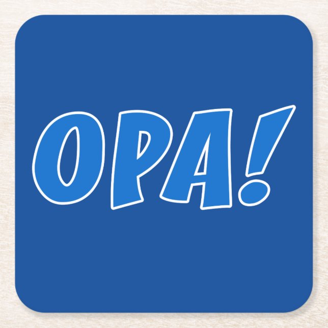 Opa Greece Celebration (Dark Blue) Rechteckiger Pappuntersetzer (Vorderseite)