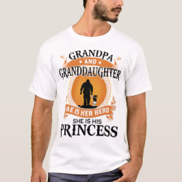 Opa-Großtochter Er ihr Held sie ihre Prinzessin T-Shirt