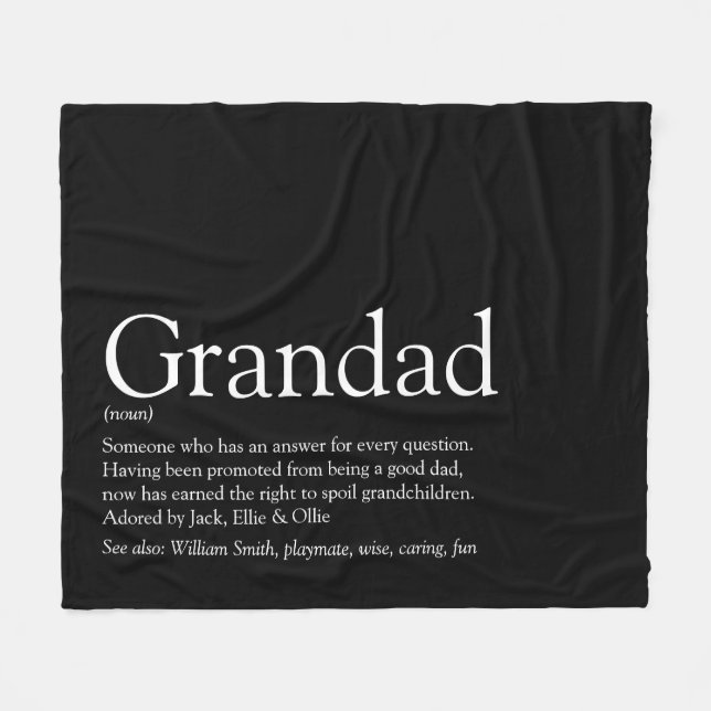 Opa Großvater Definition Fleecedecke (Vorderseite (Horizontal))