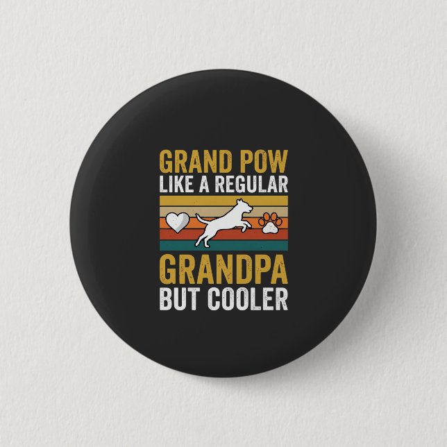 Opa Großvater Hunde Liebhaber Retro Button (Vorderseite)