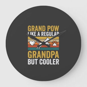 Opa Großvater Hunde Liebhaber Retro Große Wanduhr