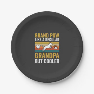 Opa Großvater Hunde Liebhaber Retro Pappteller