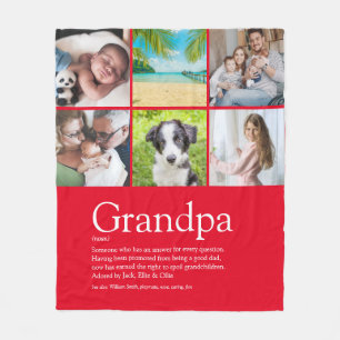 Opa Großvater Papa Definition Foto Spaß Rot Fleecedecke