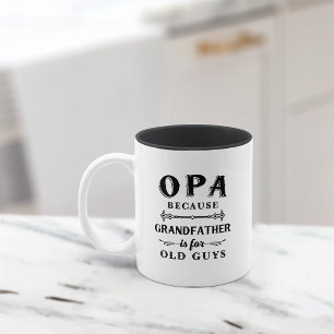 Opa   Großvater von Funny ist für alte Typ Zweifarbige Tasse