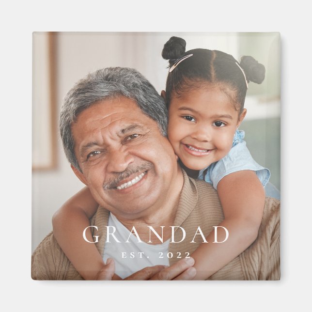 Opa Gründung Foto Großvatertag Magnet (Vorne)
