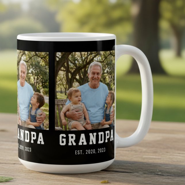 Opa hat Bold Black 3 Foto gegründet  Kaffeetasse (Von Creator hochgeladen)