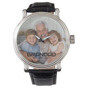 Opa hat ein schwarzes, fettes Foto eingerichtet Armbanduhr