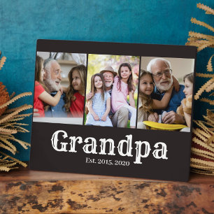 Opa hat einfaches weißes Skript 3 Foto eingerichte Fotoplatte
