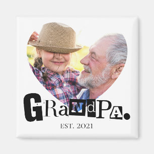 Opa hat Foto Herz Rahmen Liebe gegründet Magnet