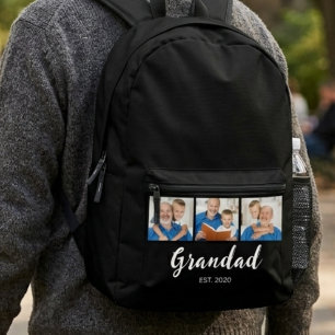 Opa hat modernes Skript 3 Foto Schwarz eingerichte Bedruckter Rucksack