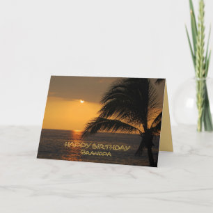 Opa Herzlichen Glückwunsch Tropischer Sonnenunterg Karte