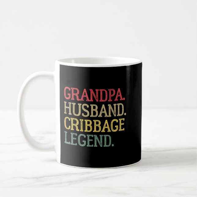 Opa Husband Cribbage Legend Vintag Cribbage B Kaffeetasse (Links)