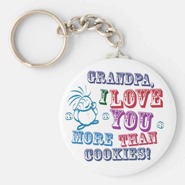 Opa I Liebe Sie mehr als Cookies! Schlüsselanhänger (Vorne)