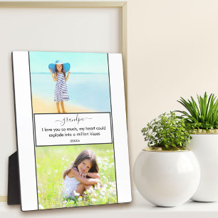 Opa ich liebe dich - 2 Fotos weiß und grau Fotoplatte