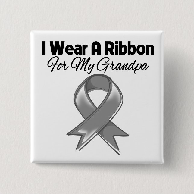 Opa - Ich trage eine graue Schleife Button (Vorderseite)