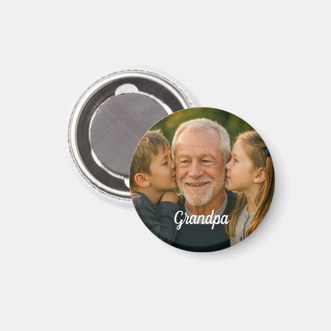Opa individuelles Foto Magnet (Vorderseite/Rückseite)
